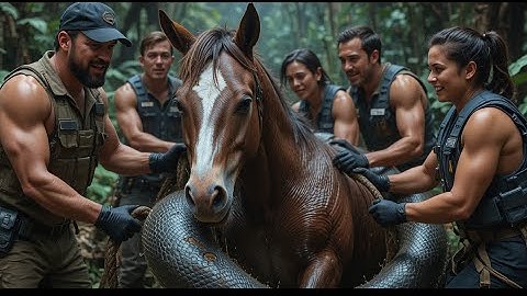 Fearless Rescue Team Battles Giant Python to Save Helpless Horse in Heart-Stopping Jungle Drama
