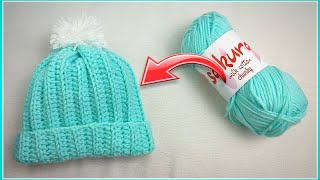 CROCHET BABY HAT. TUTORIAL MERAJUT TOPI BAYI. RAJUT TOPI BAYI USIA 0-3 BULAN