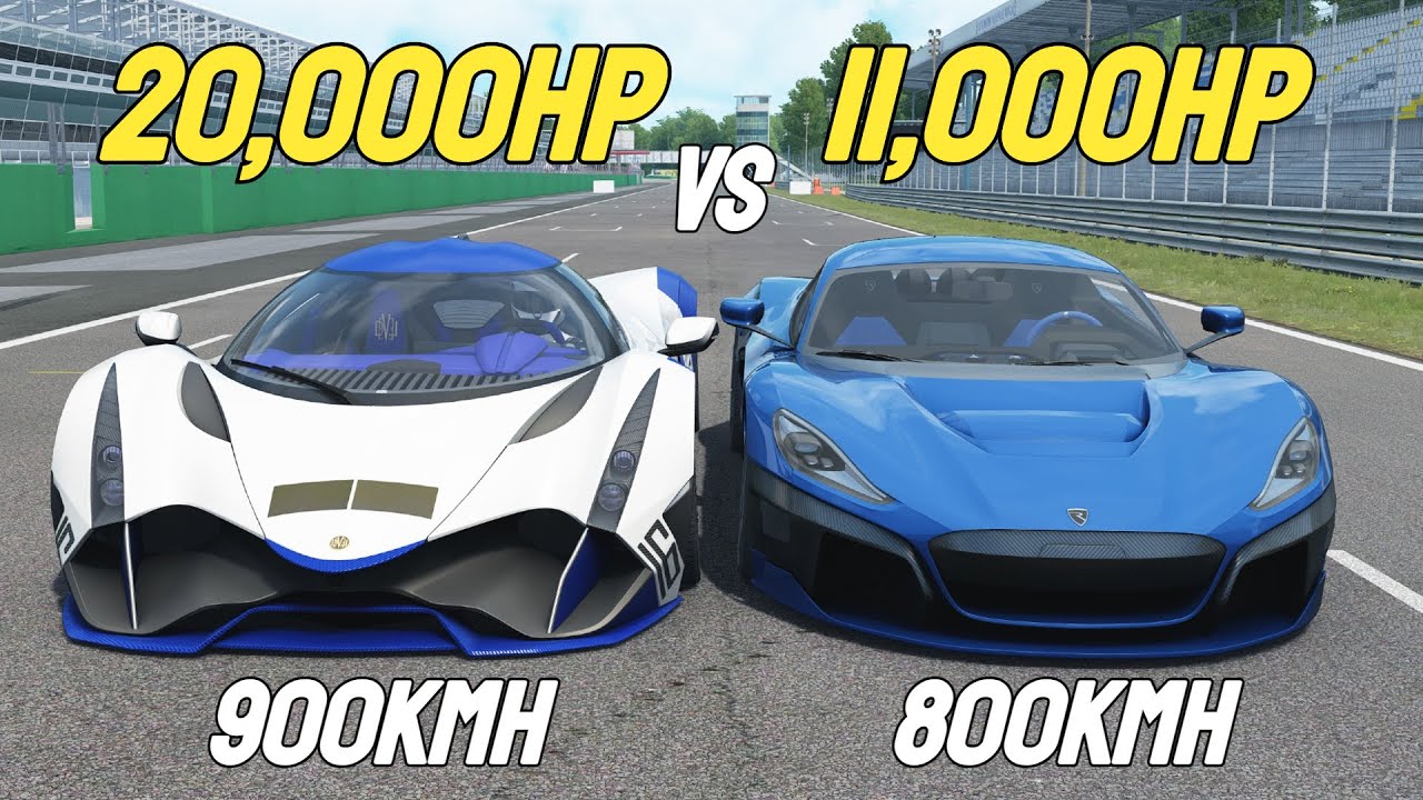 20,000HP Devel Sixteen VS 11,000HP Rimac Nevera DRAG RACE