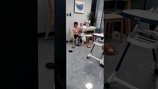 The second child imitates his mother and trains his sister #funny #funnybaby