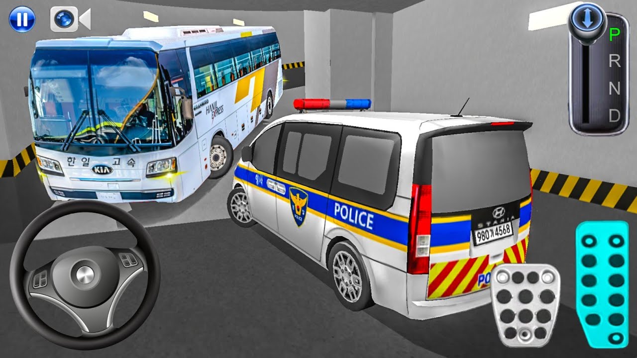New Police Van & Bus Stuck in Parking Garage - 3D Driving Class - Car Game - 3D Driving Class 2026