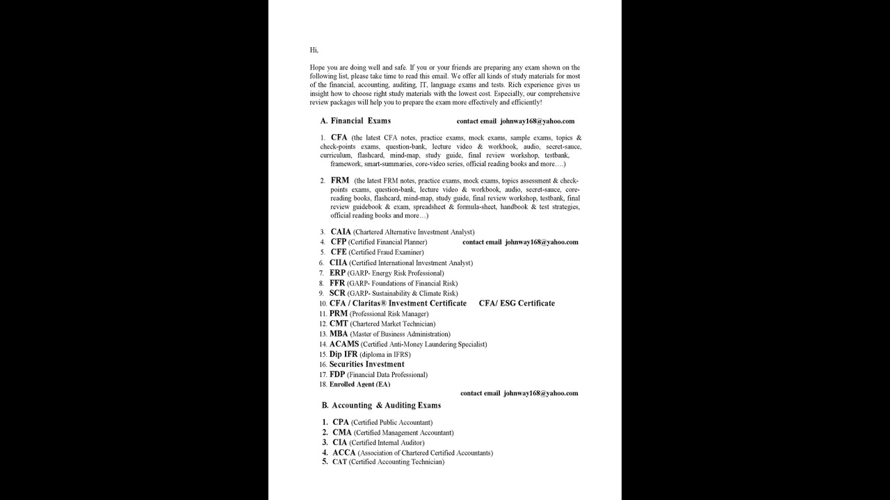 2024 CAIA Level 1 Upermark Final Review Mock Exam