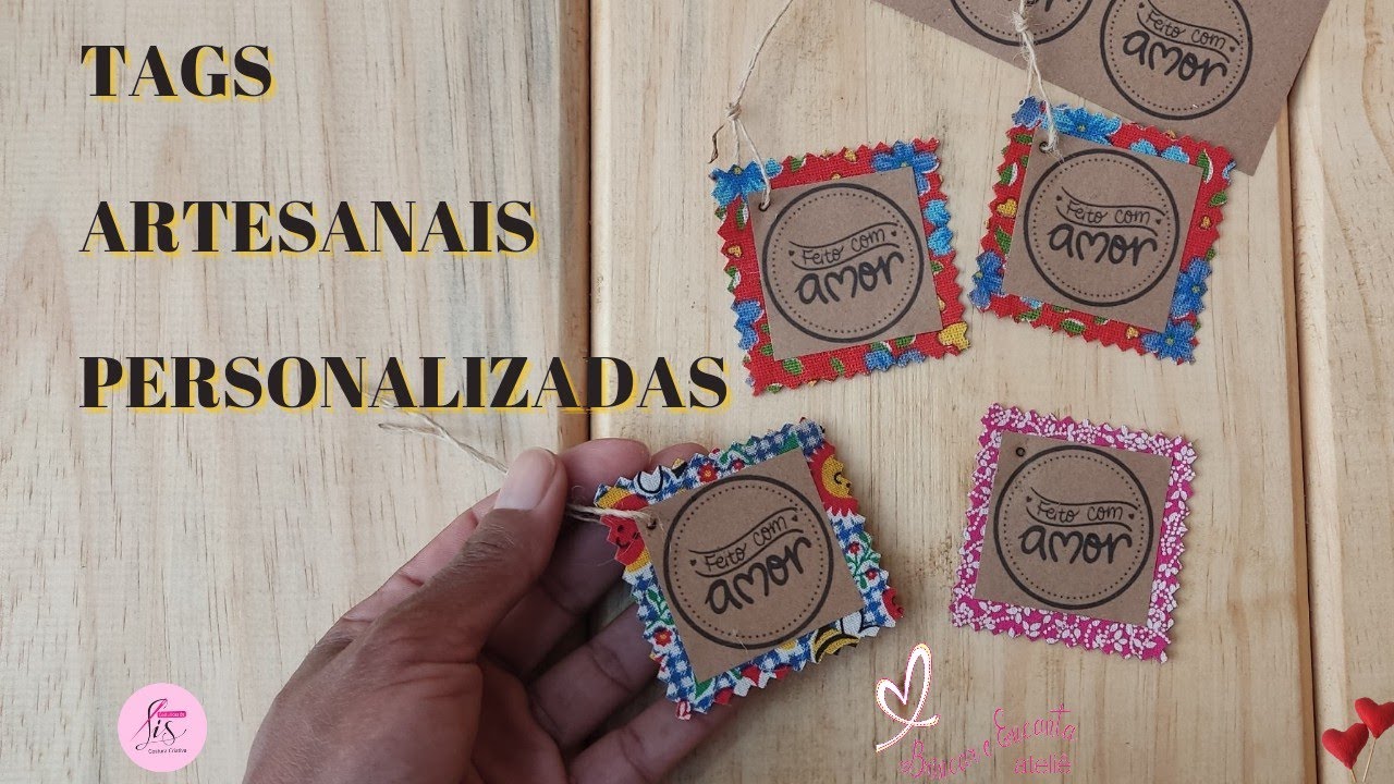 Passo a Passo 85/365. Tags Artesanais Personalizadas. Etiquetas de Retalhos
