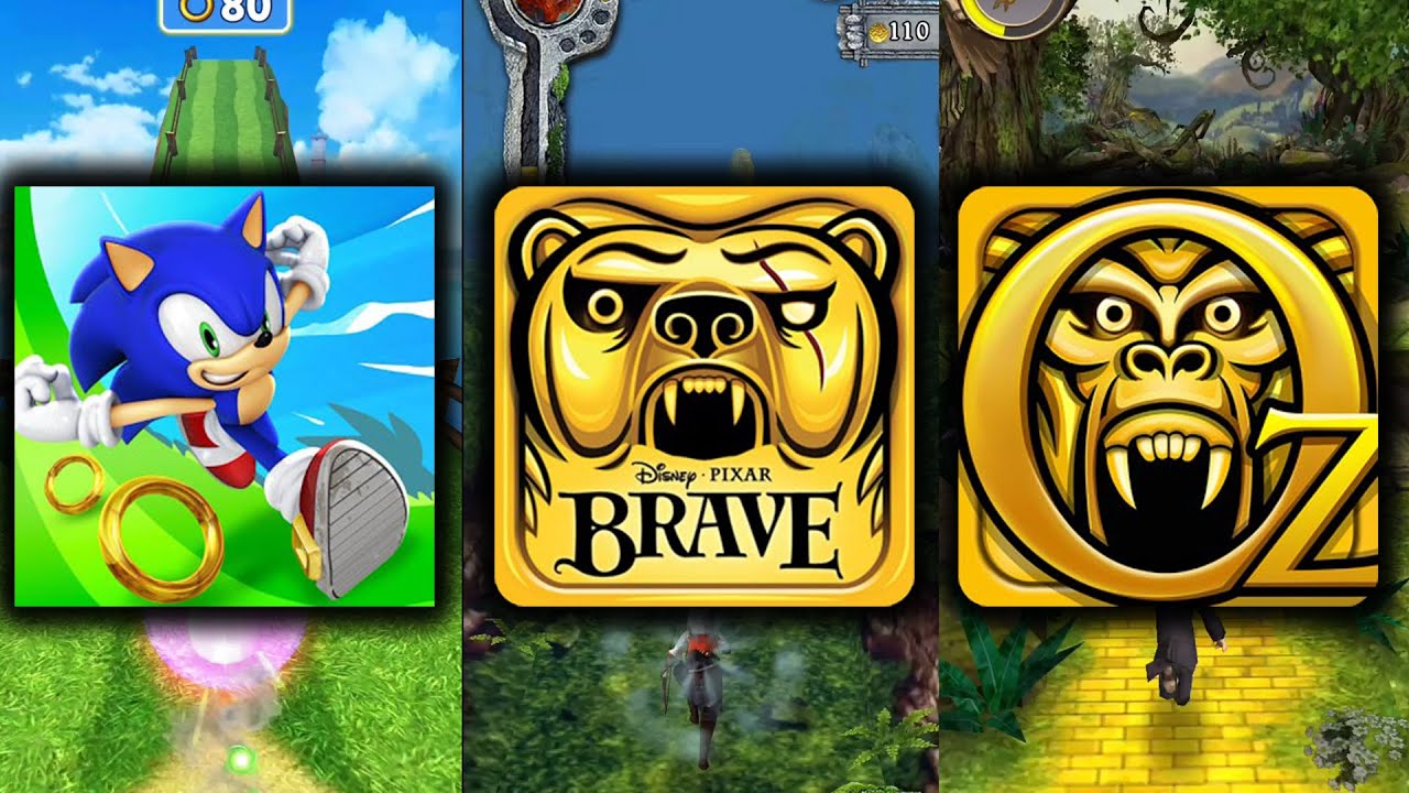 Sonic Dash Vs Temple Run Brave Vs Temple Run Oz - YouTube