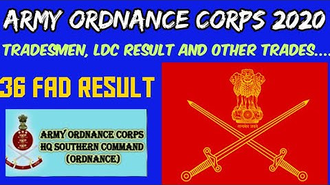 Army Ordnance Corps (AOC) Result Update|36 FAD Result| AOC Result 2020| 36 fad Bhatinda Result 2020