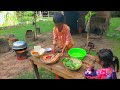 Lovely Little sister make Spicy soup noodle , Rural life