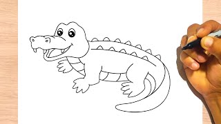 How to Draw a Crocodile easy - Drawing Step by Step