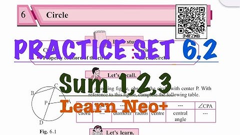 Practice set 6.2 : CHAPTER 6 : Circle || standard 9 : Maths 2 SOLUTION 