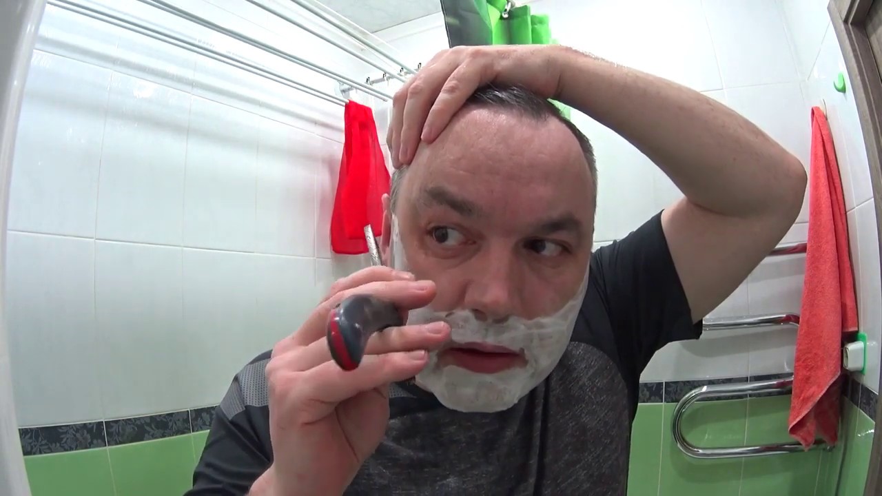 Опасная клинковая бритва Дамаск, бритье новичка. Игорь, г.Нефтеюганск ...