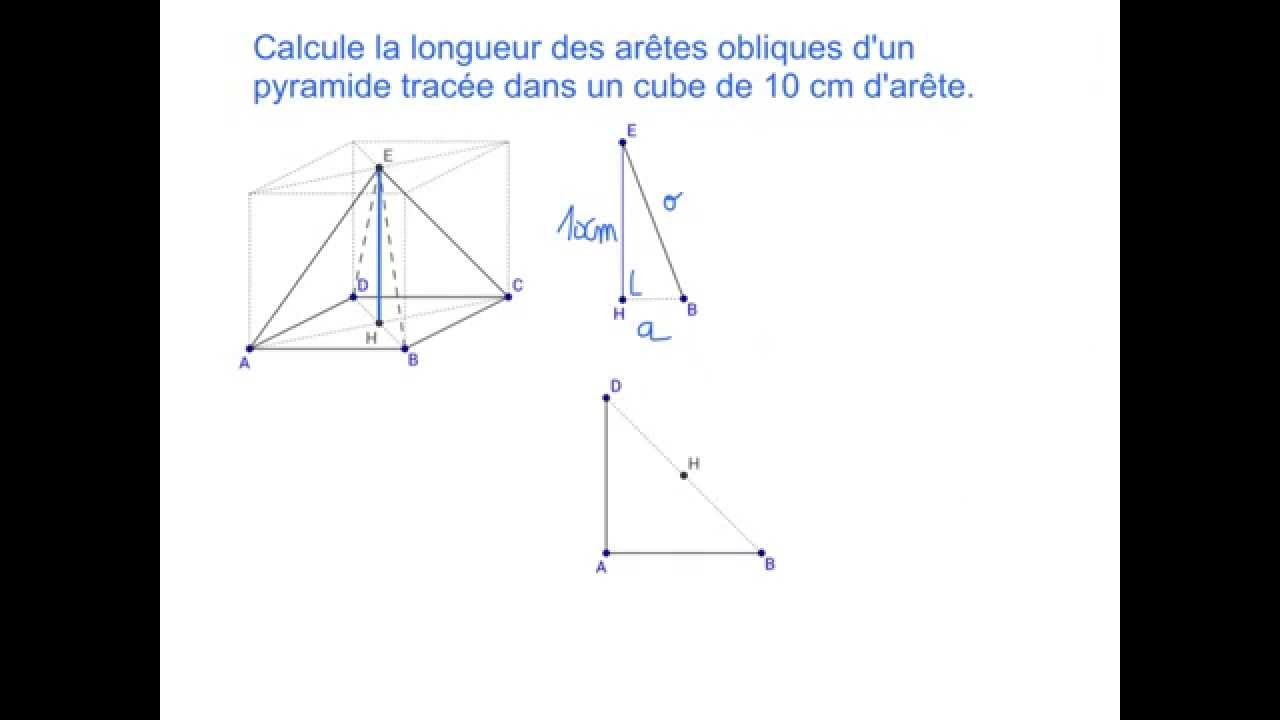 4.3 Pythagore exemples d'exercices 3D