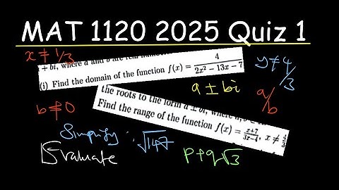 MAT 1120 2025 QUIZ 1 SOLUTIONS