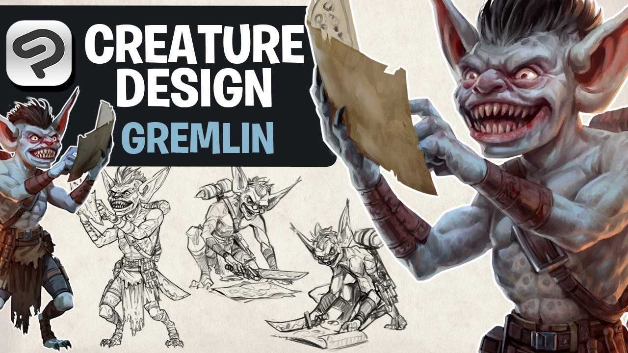 PAINTING an evil GREMLIN 😈 from Start to Finish in CLIP STUDIO PAINT 🔹 ...