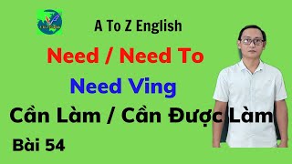 Bài 54: Cấu Trúc Need \/ Need to \/ Need Ving. Cần Làm\/ Cần Được Làm.
