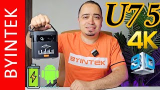 U75 BYINTEK Portable Projector 4K  بروجيكتور اندرويد ببطارية وصورة ممتازه