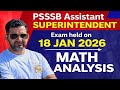PSSSB Assistant SUPERINTENDENT Exam held on 18 JAN 2026—Complete Exam Analysis MATH