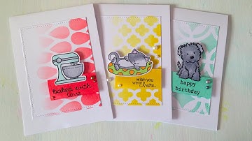 cards with stencils and distress ink