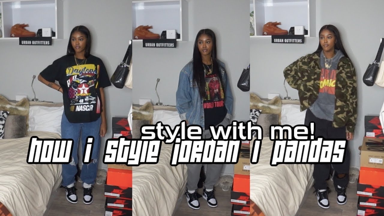 style with me: how i style my jordan 1 pandas! - YouTube