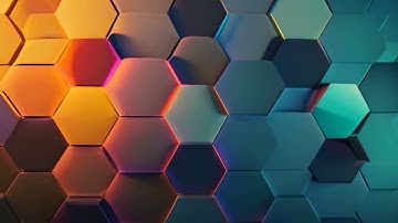 3d rendering of abstract background with hexagons in blue and orange, Abstract background with