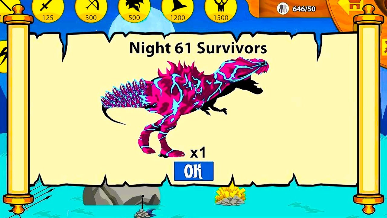 UNLOCKD NEW T-REX VAMP NIGHT X9999 SURVIVAL ARMOUR KILL ALL TROUPS FINAL BOSS | STICK WAR LEGACY