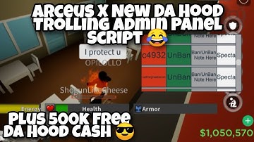 Arceus X New Da Hood Admin Panel Trolling Script 😂