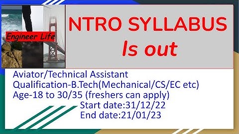 NTRO TECHNICAL ASSISTANT AND AVIATOR SYLLABUS