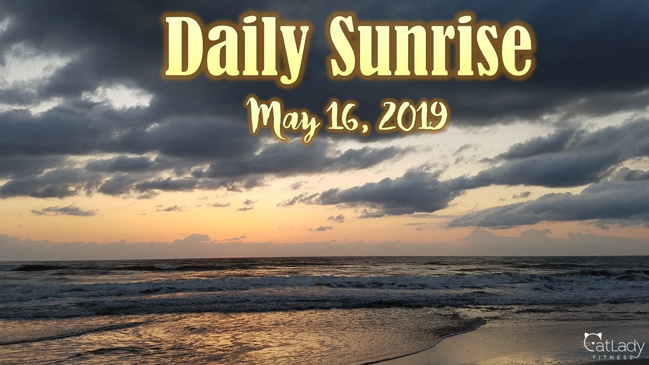 relaxing nature sounds beach Daily Sunrise on the beach (cloudy peach skies 🍑) - May 16, 2019