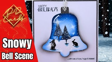 Easy Christmas Card with Stencils & Snow Effect ❄ | Step-by-Step Tutorial