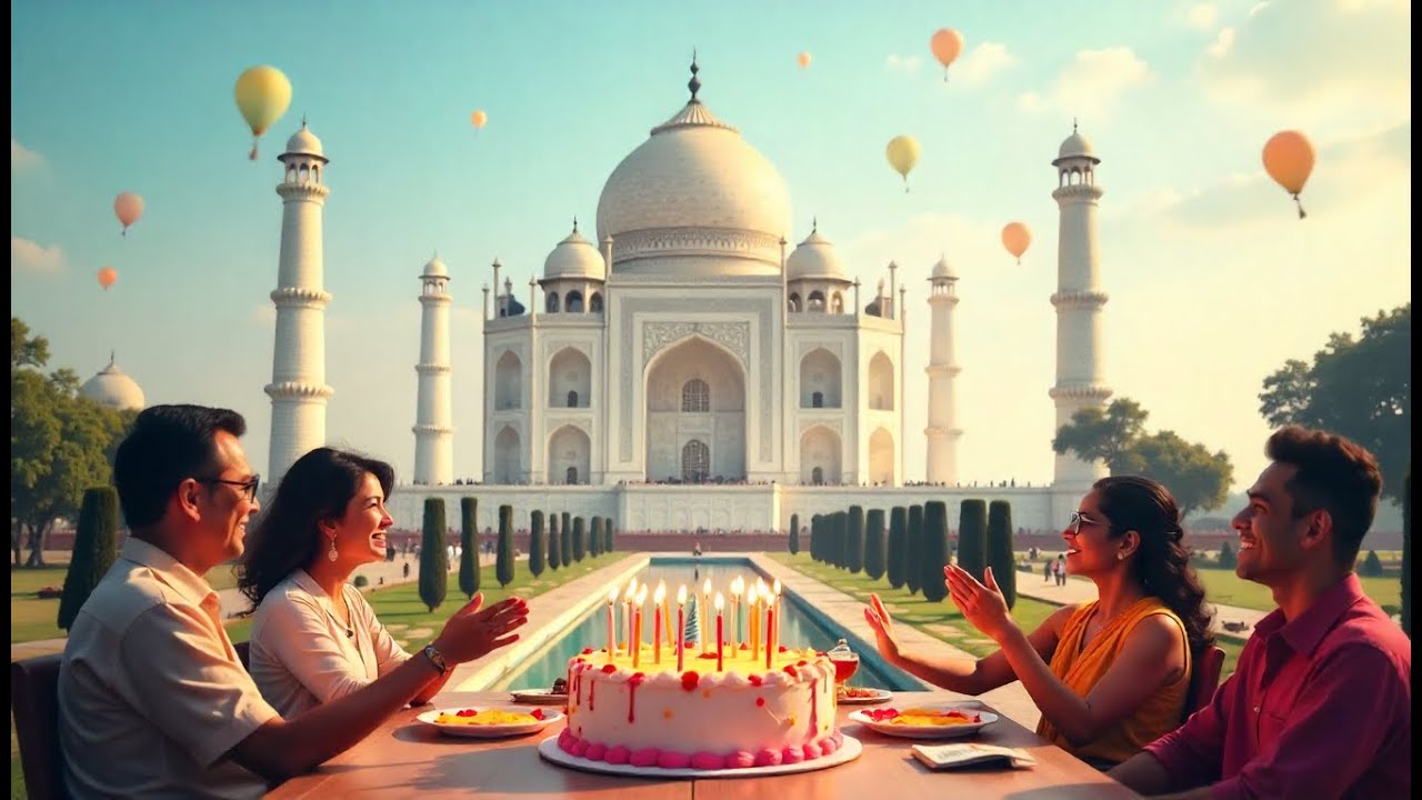INCREDIBLE HAPPY BIRTHDAY SONG IN 4K 🎂🎁🎉अविश्वसनीय हैप्पी बर्थडे सॉन्ग IN 4K #TajMahal #India