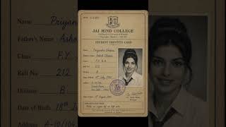 Young Priyanka Chopra's Vintage College ID Card | Retro Student Look ✨🎓 #shorts