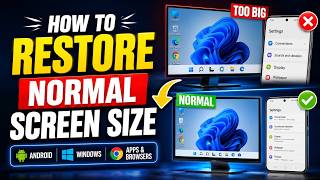 How Do I Restore My Normal Screen Size