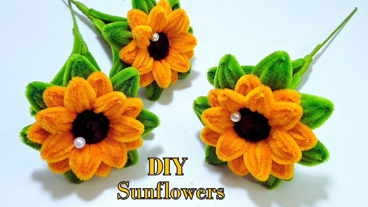 How to Make a Sunflower with Pipe Cleaners