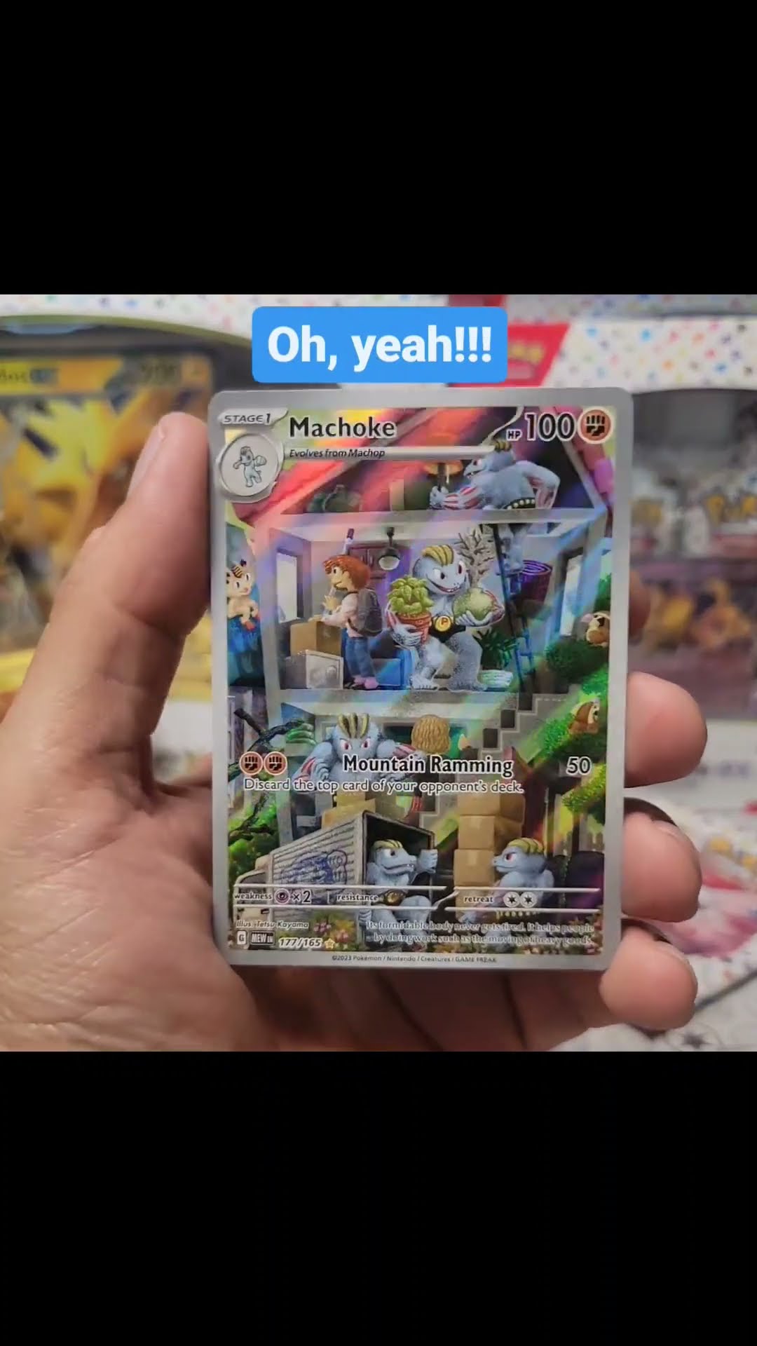 BuyingShark151 pulls the Machoke from Scarlet & Violet 151