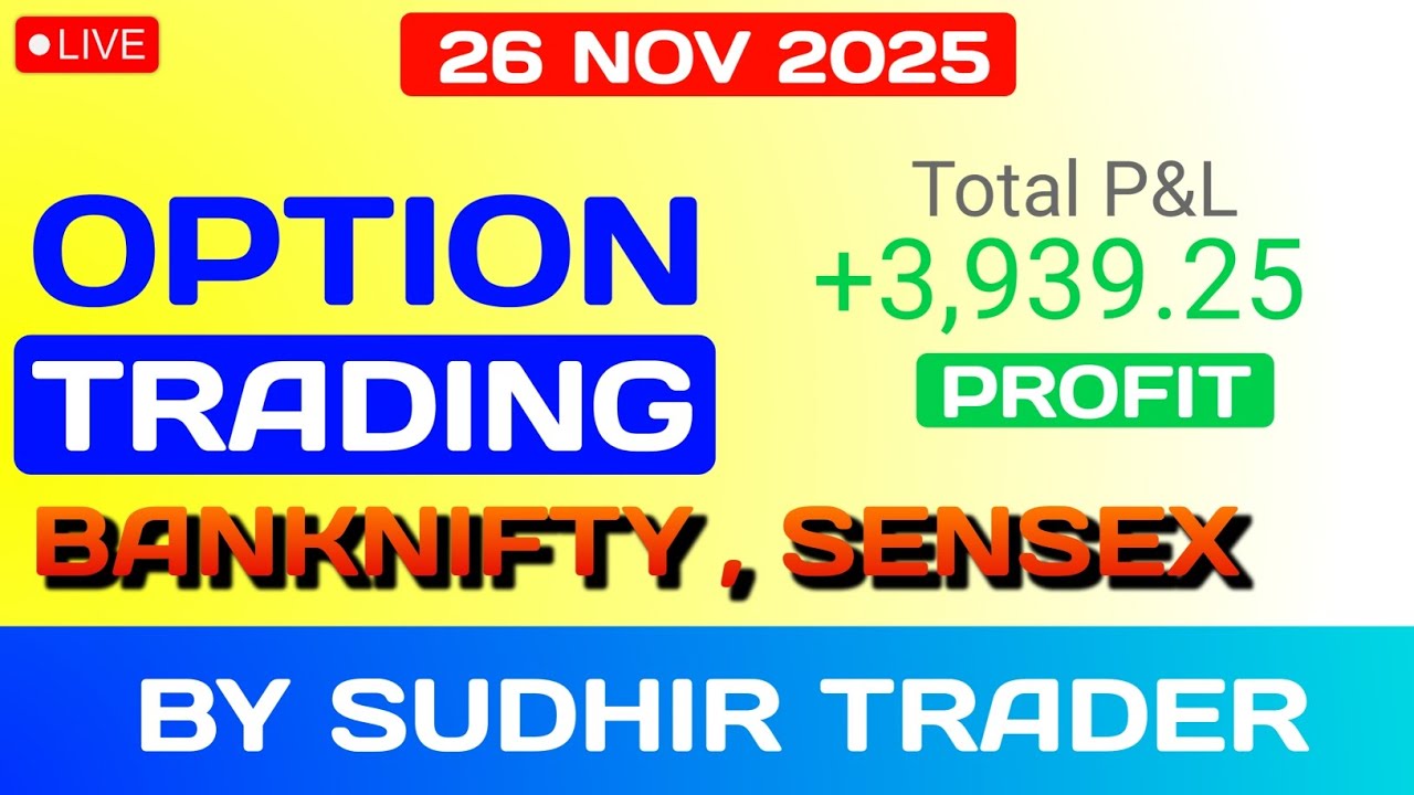 Live Intraday Option Trading | SL Hunting For Beginners | Sudhir Trader 