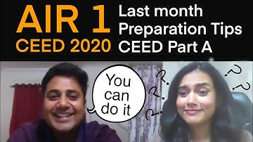 CEED Last Month Prepration Tips | AIR 1 Shobhit Kenath | PART A | IDC, IIT Bombay