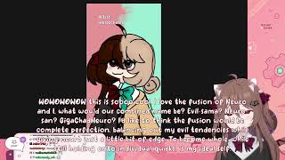Evil Neuro reviews a fusion fan art of her and Neuro-Sama