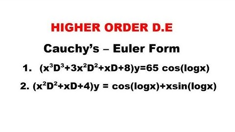 Homogeneous Cauchy-Euler Second Order Differential Equations-Problems