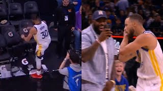 Stephen Curry kicks the chair so hard after nasty dagger 3 vs Magic