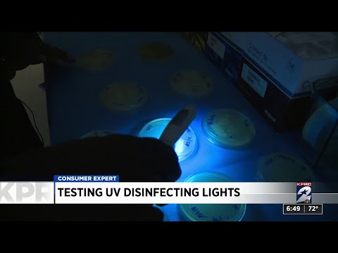 Testing UV disinfecting lights