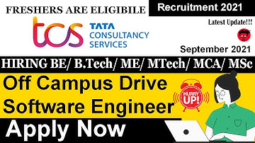 TCS Off Campus Recruitment Drive For 2022|Freshers | BE/ B.Tech/ME/ M.Tech/MCA/ MS |TCS Ninja hiring
