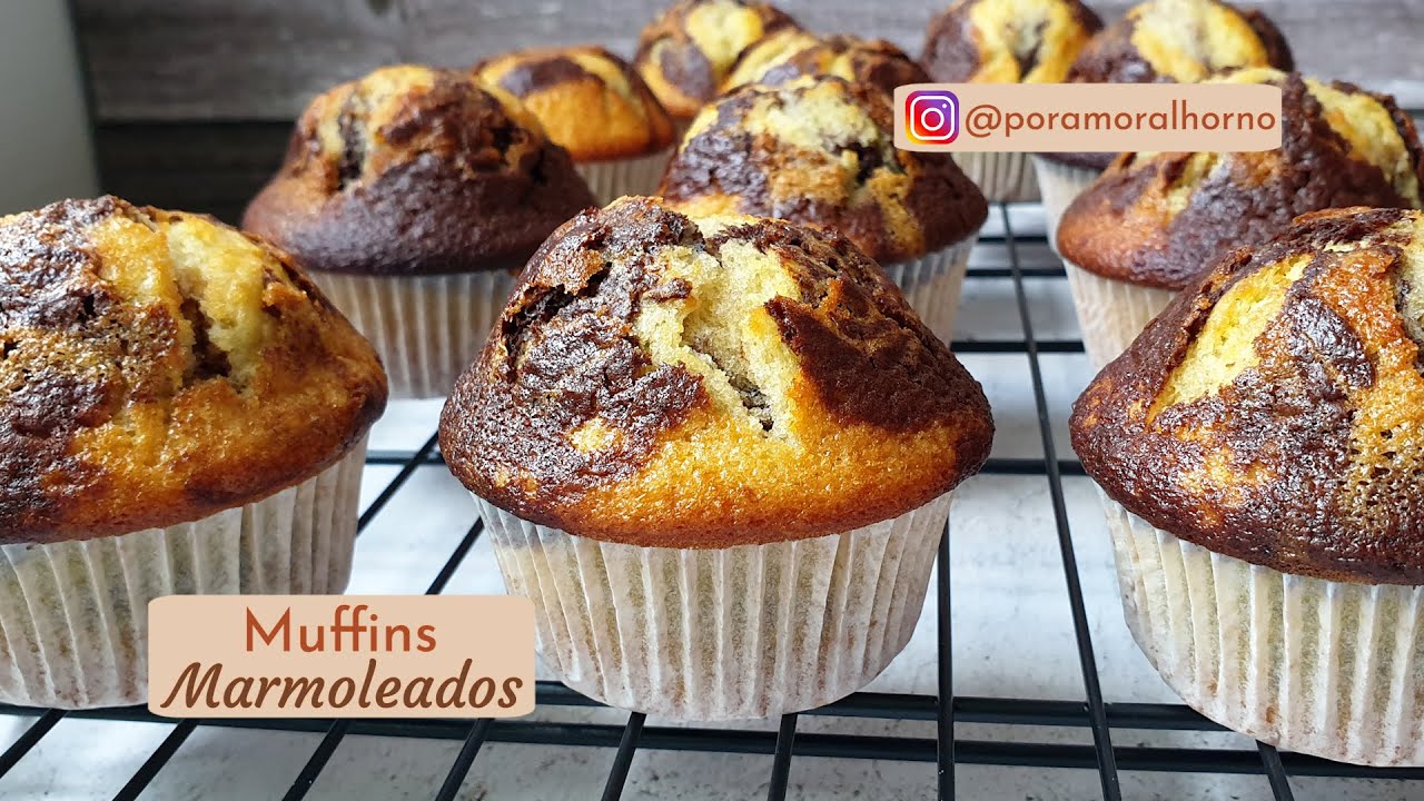 Muffins marmoleados receta facil y rapida YouTube