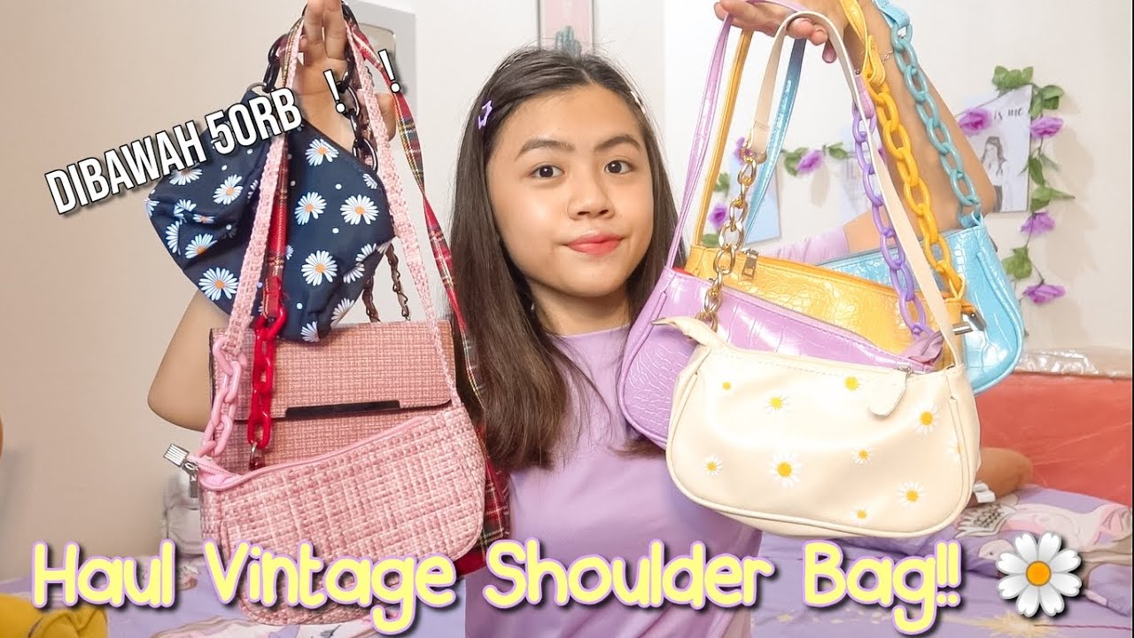 HAUL DAN TRY ON VINTAGE SHOULDER BAG LAZADA!! - YouTube