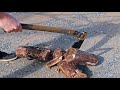 Right Way to Split Firewood with Camping Axe!