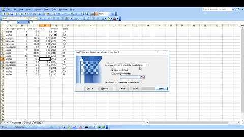Excel 2003: creating a simple pivot table