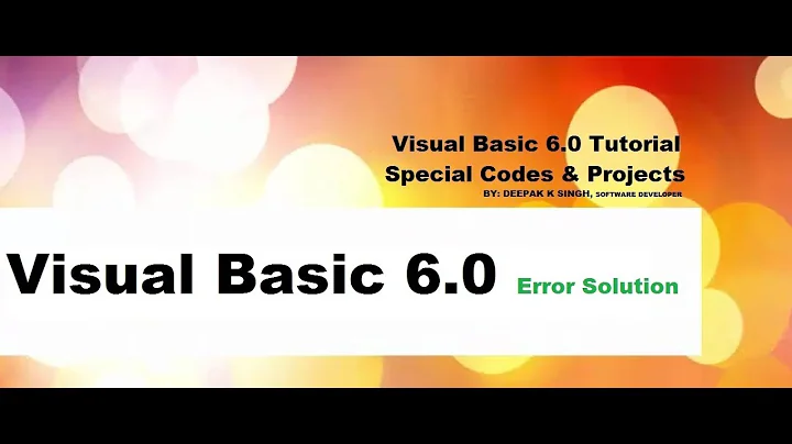 How to solve can't find project or library error in vb6  | Visual Basic 6 | by VBeasyCODES