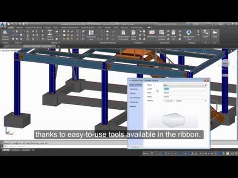 Getting Started with Advance Steel: Part 17 - Creating concrete foundations - YouTube