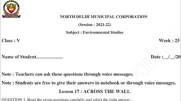 Class 5 EVS (22/12/21) Week 25 Across The Wall Friends Animals ‎@KNOWLEDGE KINGDOM Across The Wall