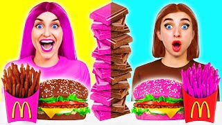Pink Food vs Chocolate Food Challenge