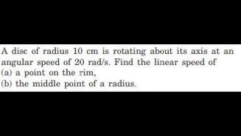 A disc of radius is rotating about its axis at an angular speed of . Find the linear speed of (a) a