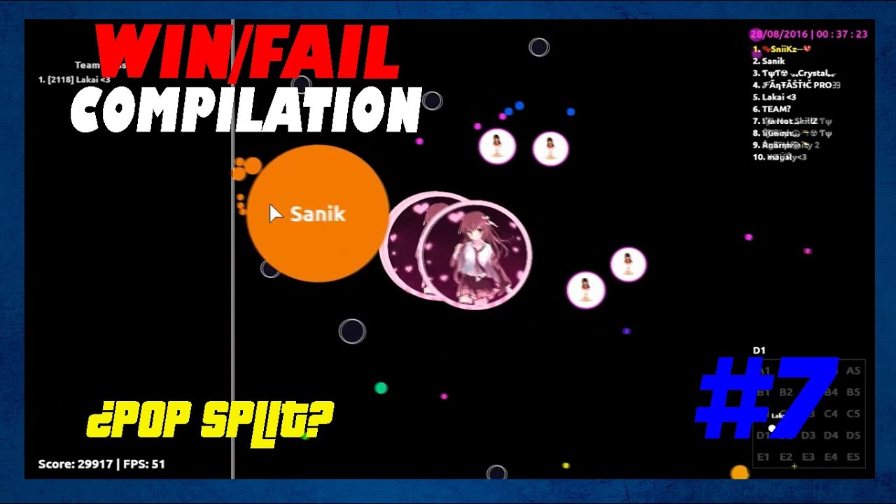 Agar.io WIN/FAIL COMPILATION #7 | ¿PopSplit?