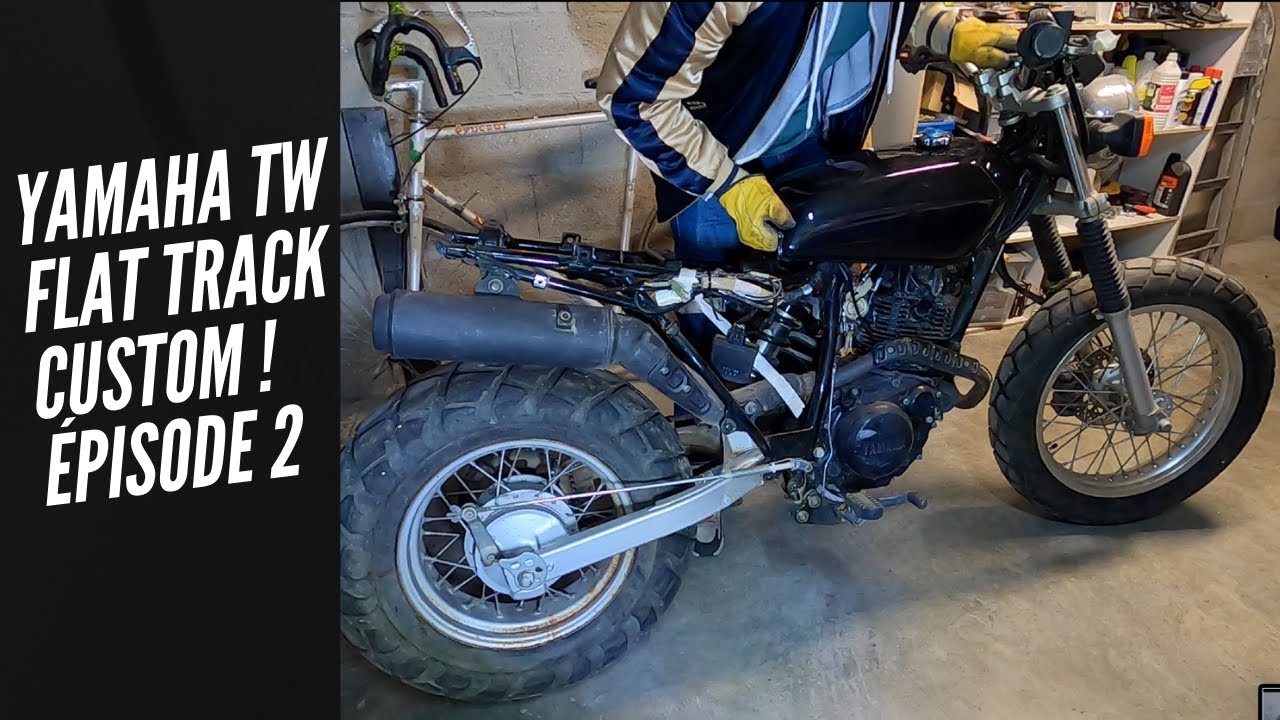 Yamaha TW Flat track Custom - Ep2- Nouveau filtre à air, Nouveau réservoir et 1er démarrage !!